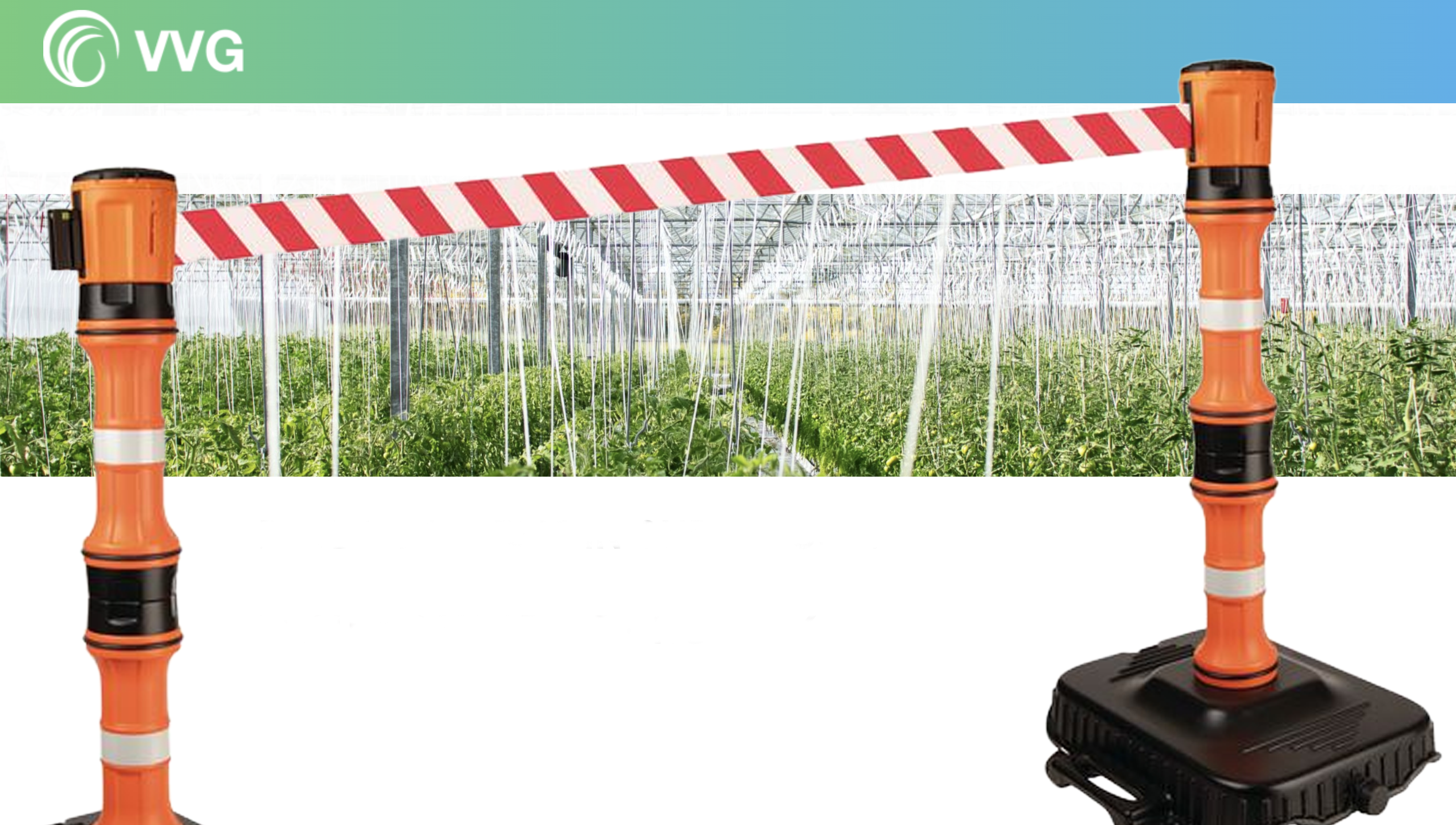 VVG onderhoudsafbeelding met afzetlint en kas op de achtergrond